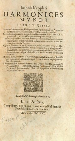 Титульный лист первого издания (1619) Автор: Иоганн Кеплер Язык оригинала: латынь